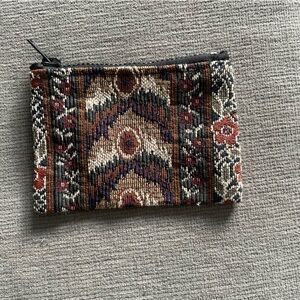 Vintage Bohemian Woven Tapestry Coin Purse